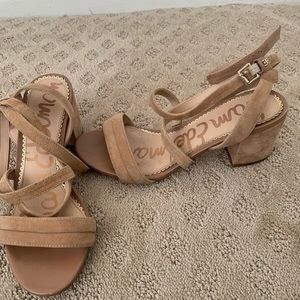 Sam Edelman suede nude block heel